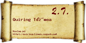 Quiring Tímea névjegykártya